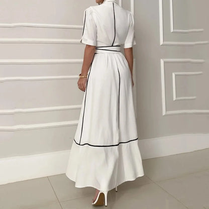 Elegant Belted Shirt Dress | Lavada