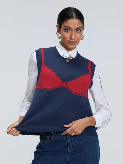 Women Statement Knit Vest | Jasmine