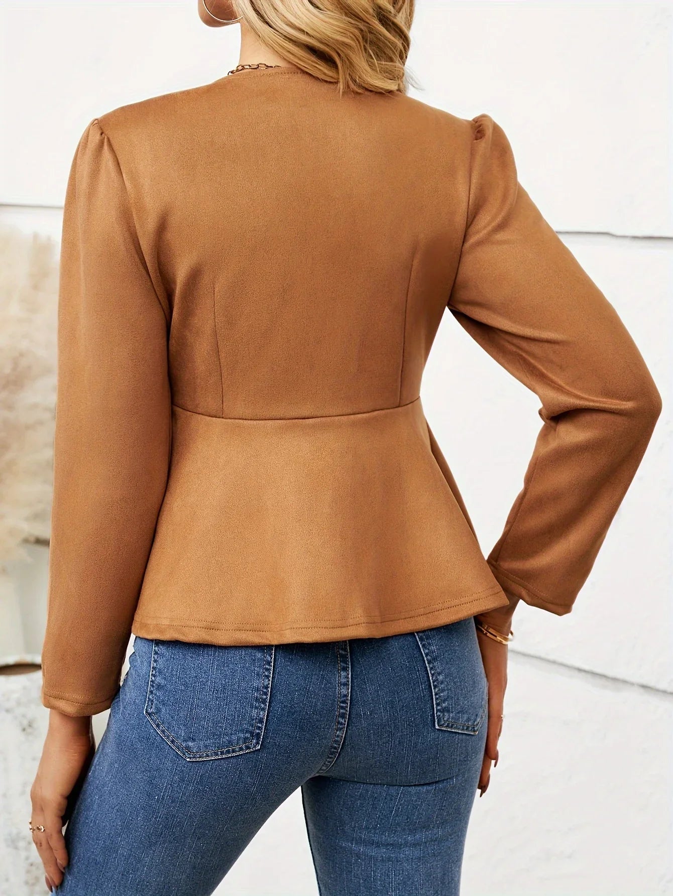 Fitted Zip Peplum Jacket | Evelina