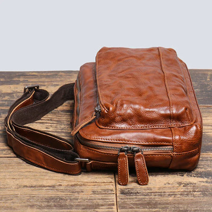 Men Vintage Leather Crossbody Bag | Owen