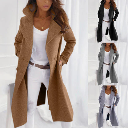 Classic Wool Blend Long Coat | Soraya