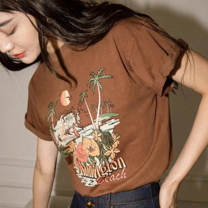 Bohemian Palm Beach Graphic Print T-Shirt | Lorelei