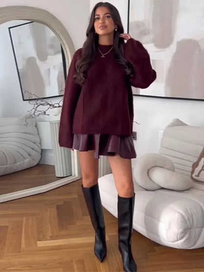 Women Oversized Crewneck Sweater | Dinah