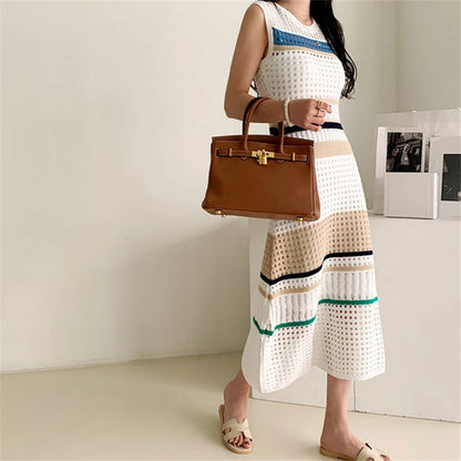 Women Color Block Crochet Dress | Erika
