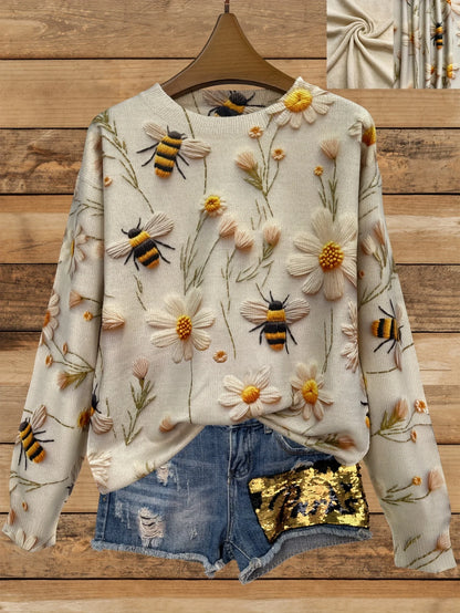 Embroidered Floral Knit Sweater | Havilah