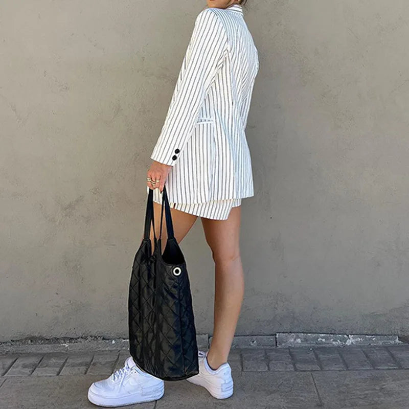 Striped Blazer & Shorts Set | Zia