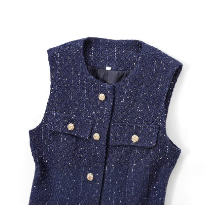 Women Vest Beige Cotton | Elegant Socialite-3