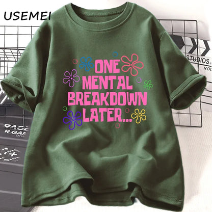 Variant image for Unisex T-Shirt Black Cotton | One Mental Breakdown Later-27