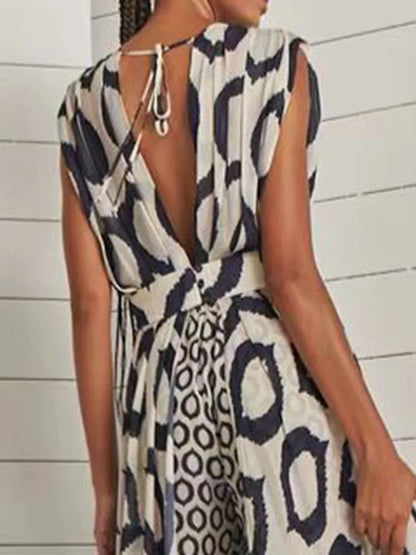 Abstract Pattern Maxi Dress | Elara