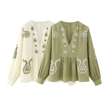Women Embroidered Boho Blouse | Amara