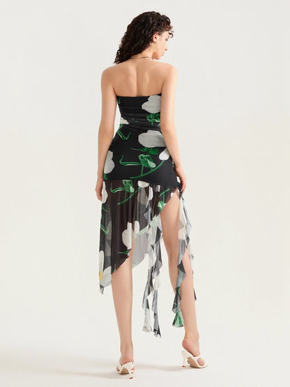 Women Floral Asymmetrical Midi Dress | Ysabelle