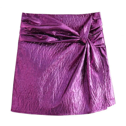 Metallic Knot Detail Skirt for Women | Lara