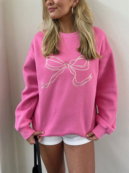 Women Pink Bow Sweatshirt | Minette