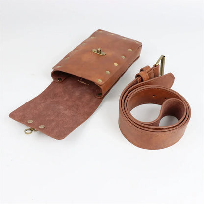 Women Vintage Leather Belt Pouch | Erika