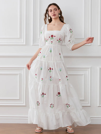 Embroidered Maxi Dress | Janelle