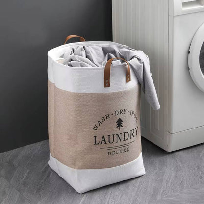 Laundry Basket Beige Cotton | Elegant Design 3