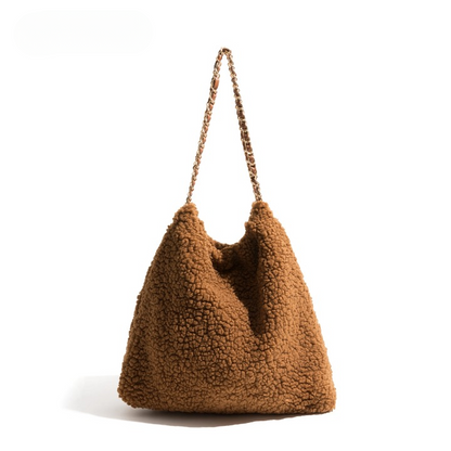 Faux Teddybear Lambs Fur Hobo Bag | Dasia