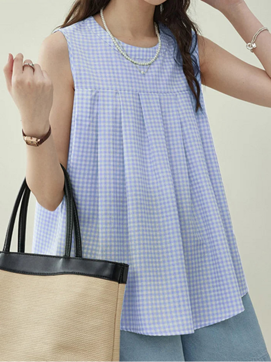 Women Gingham Sleeveless Top | Felicita