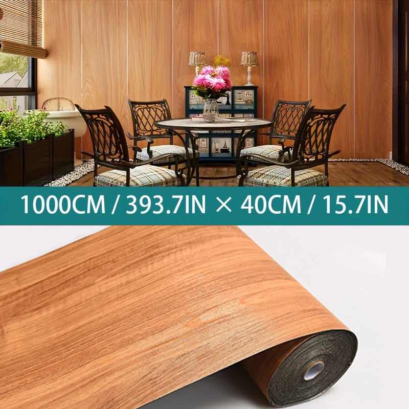 Self-Adhesive Wood Grain Wallpaper - Waterproof Vinyl Decorative Wall Sticker for Home and Kitchen, Easy Installation 5