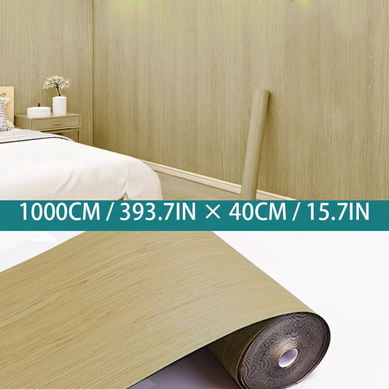 Self-Adhesive Wood Grain Wallpaper - Waterproof Vinyl Decorative Wall Sticker for Home and Kitchen, Easy Installation 8