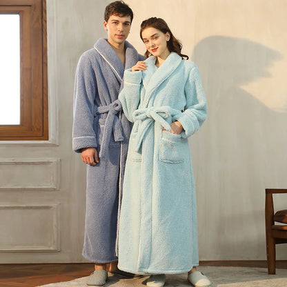 Neville | Unisex Plush Fleece Bathrobe for Women