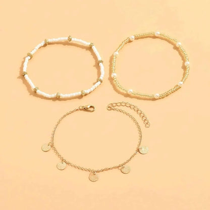 Women Beaded Layered Anklet Set | Kendra
