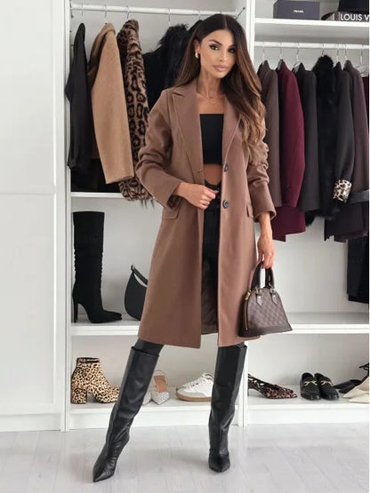 Women Structured Longline Button Coat | Isolde