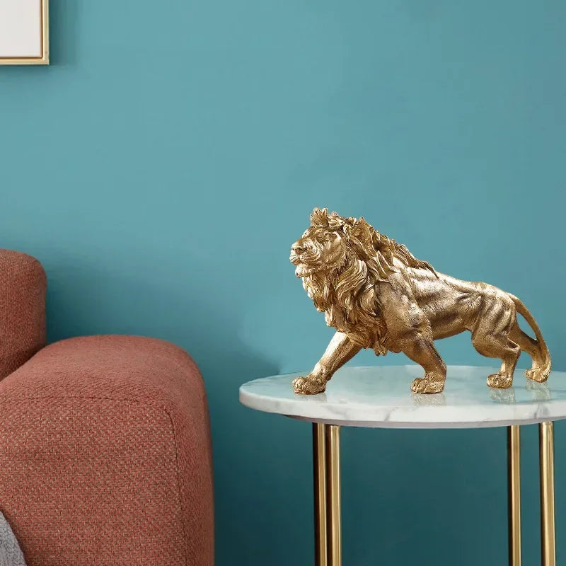 Home Decorative Sculpture Golden Resin | Majestic Lion 5