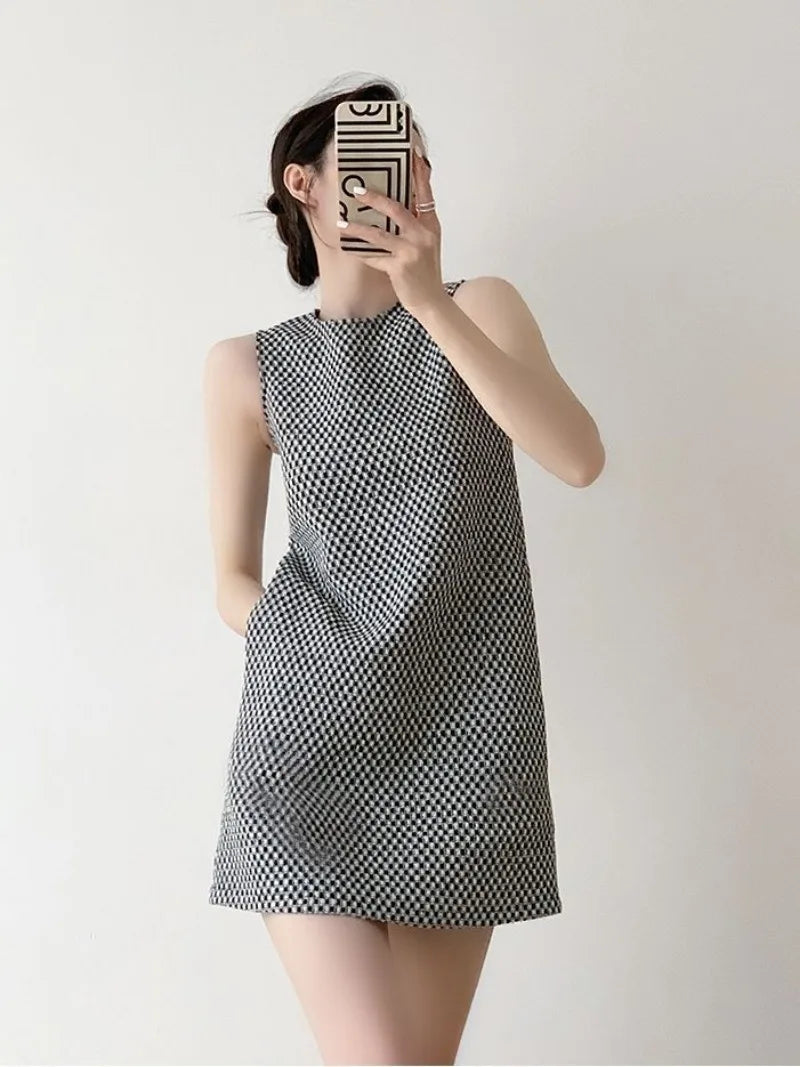 Checkered Shift Mini Dress | Maite