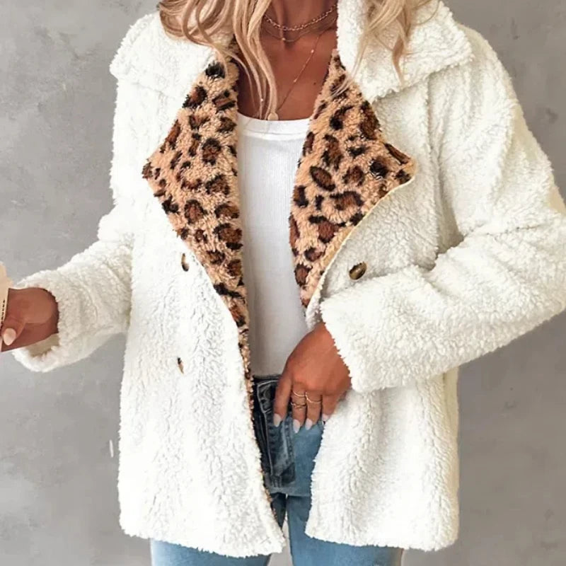 Faux Sherpa Leopard-Lined Coat | Paola