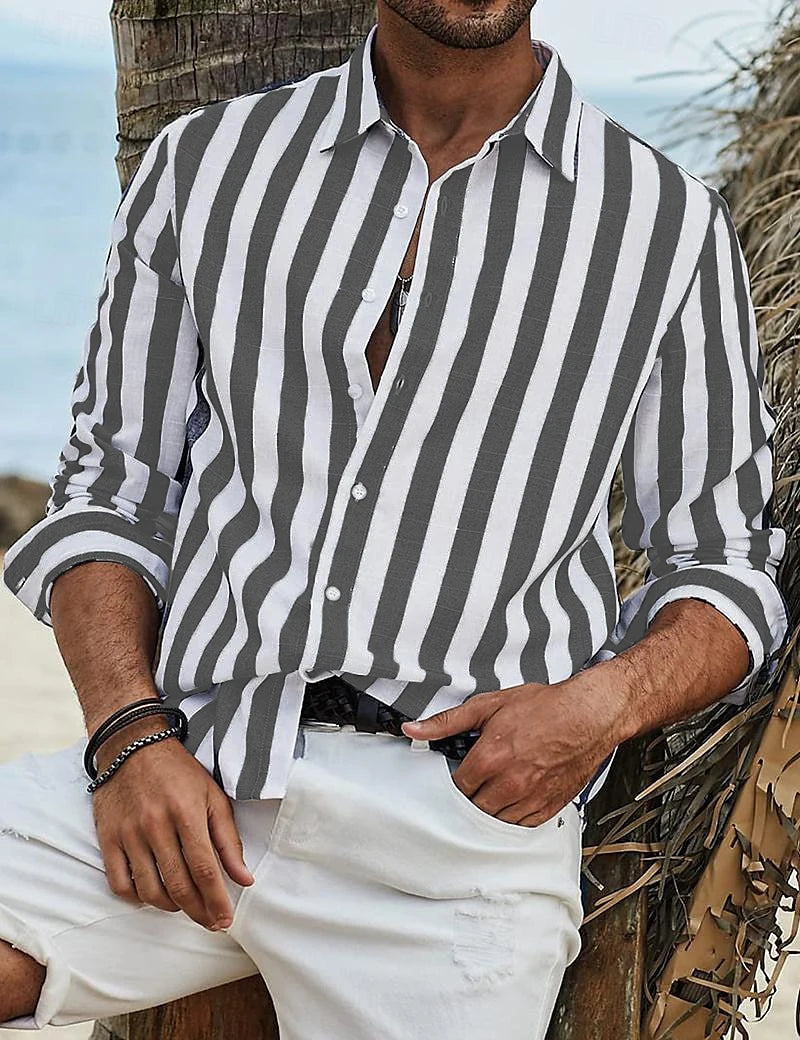 Striped Button-Down Shirt for Men | Alex