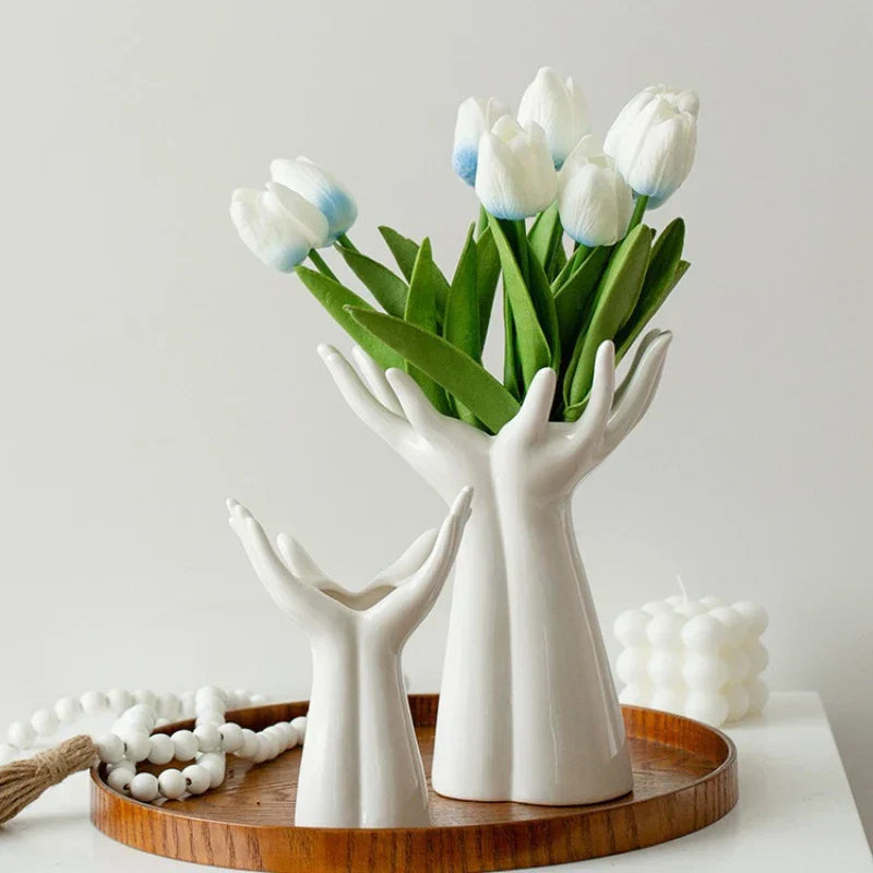 Large White Ceramic Flower Vase | Elegance 2