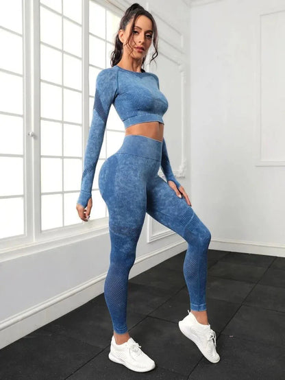 Women Active Wear Set Black Nylon Spandex | Best Gym Gear for Women-2
