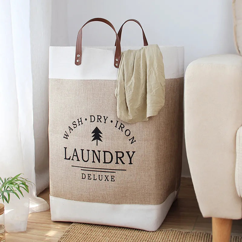 Laundry Basket Beige Cotton | Elegant Design 2