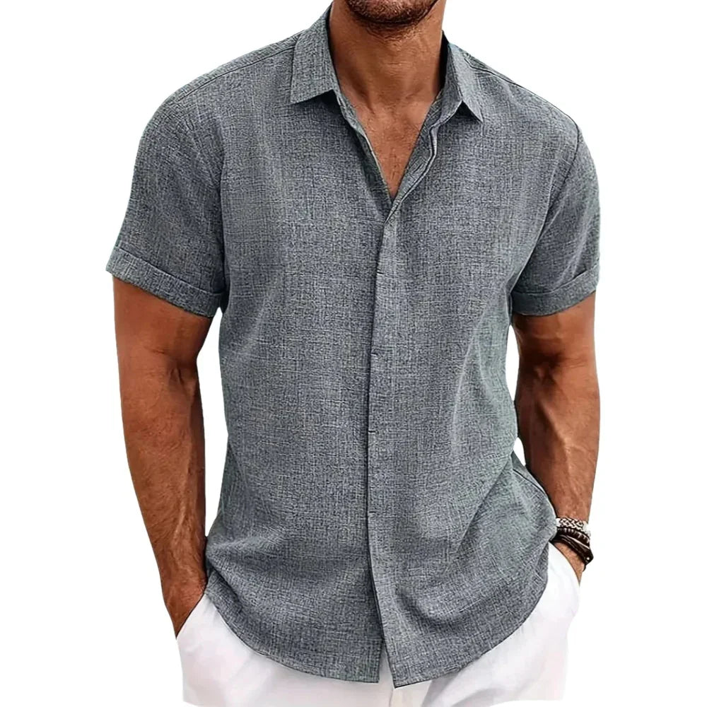 Men's Short-Sleeve Linen Shirt | Sarlona