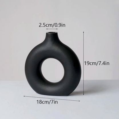 Variant image for Decorative White Ceramic Vase Minimalist | Elegance-5
