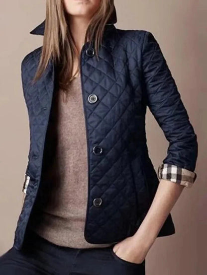 Women Quilted Button Jacket | Delilah