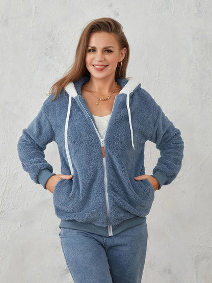 Cozy Sherpa Zip-Up Hoodie | Gianna