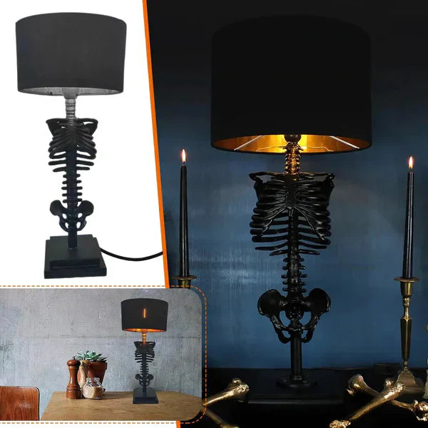 Table Lamp Black Metal Skeleton Design | Enigmatic Glow-5