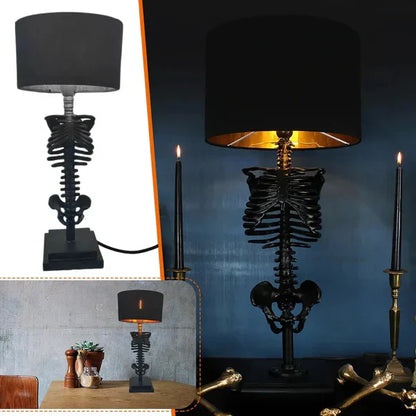 Table Lamp Black Metal Skeleton Design | Enigmatic Glow-5