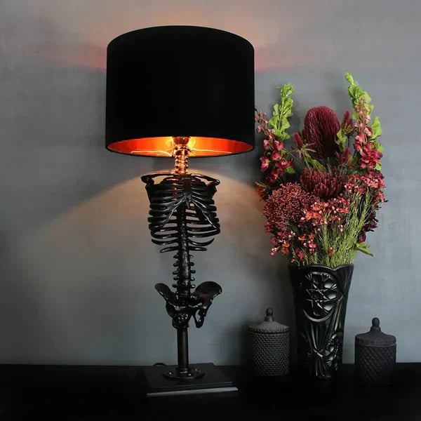 Table Lamp Black Metal Skeleton Design | Enigmatic Glow-3