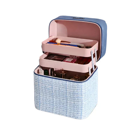 Spacious Travel Makeup Bag - Elegant Cosmetic Organizer with Multiple Compartments for Toiletries and Beauty Products 1