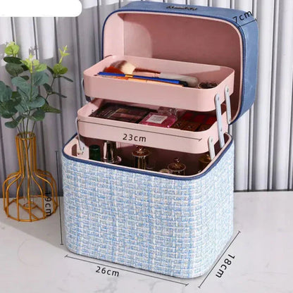 Spacious Travel Makeup Bag - Elegant Cosmetic Organizer with Multiple Compartments for Toiletries and Beauty Products 3