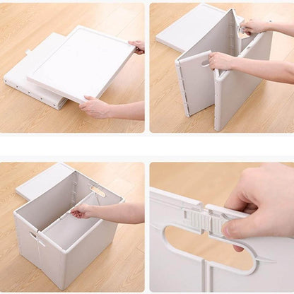 Stackable Folding Storage Box for Clothes, Durable PP+ABS Plastic Storage Container, Large Capacity, Portable Design 1