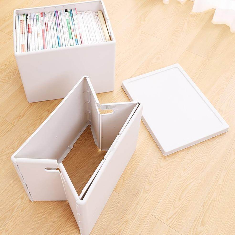 Stackable Folding Storage Box for Clothes, Durable PP+ABS Plastic Storage Container, Large Capacity, Portable Design 3