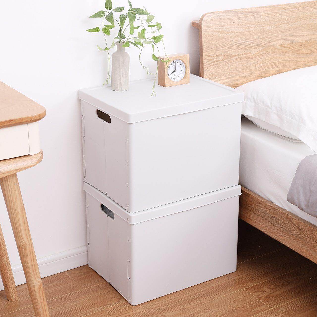 Stackable Folding Storage Box for Clothes, Durable PP+ABS Plastic Storage Container, Large Capacity, Portable Design 8