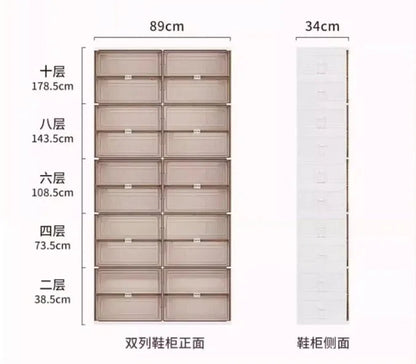 Stackable Shoe Rack Organizer for Entryway - Space-Saving Shoe Storage Solution, Clear Durable Design 5