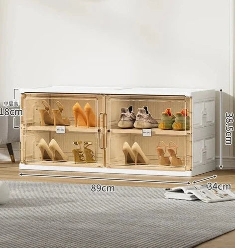 Stackable Shoe Rack Organizer for Entryway - Space-Saving Shoe Storage Solution, Clear Durable Design 9