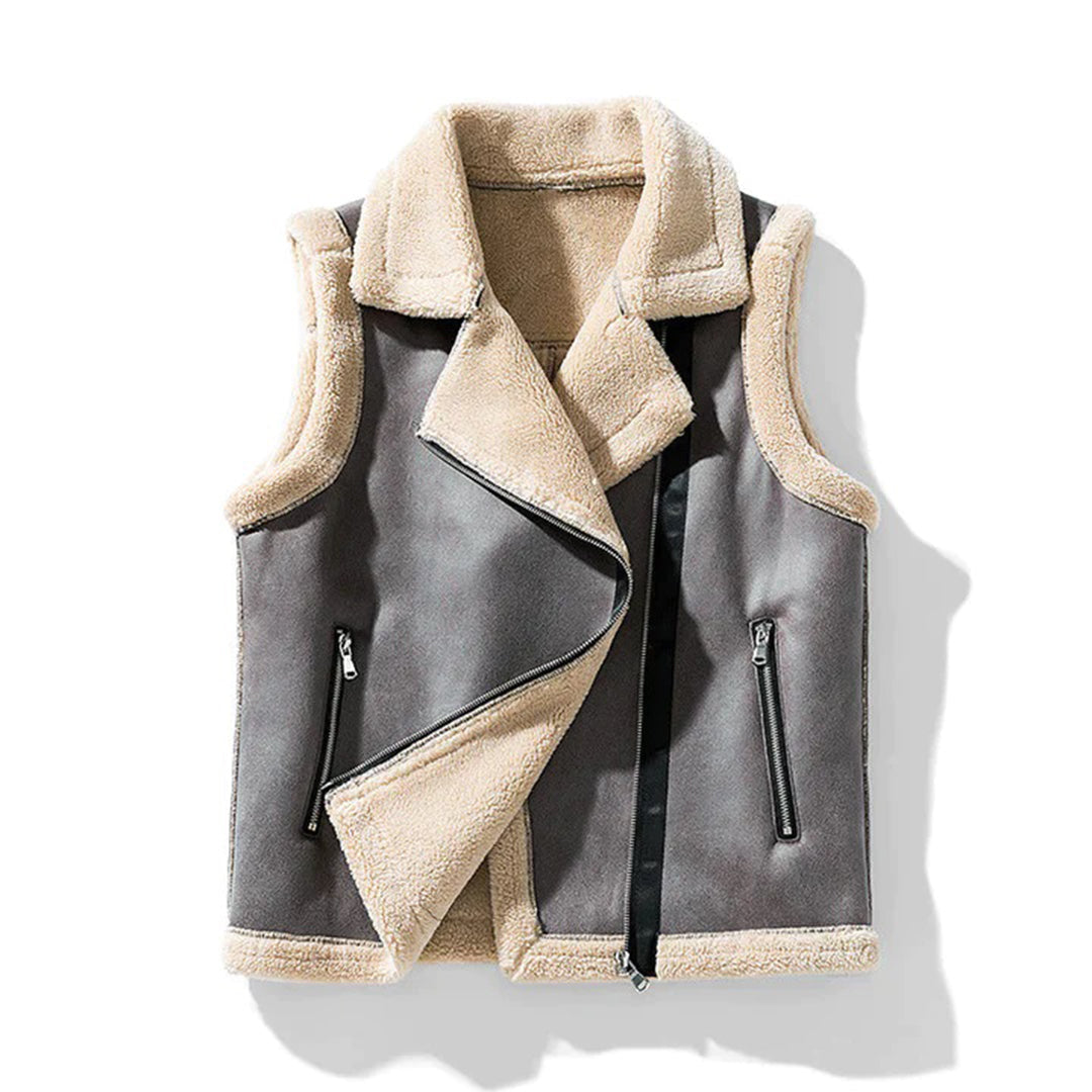 Faux Shearling-Lined Vest | Ruby