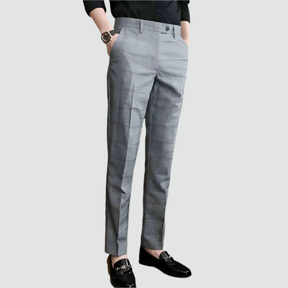 Men Slim-Fit Pants Striped Stretch Fabric | Classic Style-2
